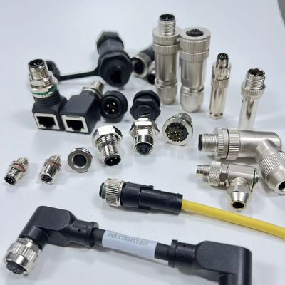 円状シールド工業用 M5 M23 17ピン 女性接続器 防水